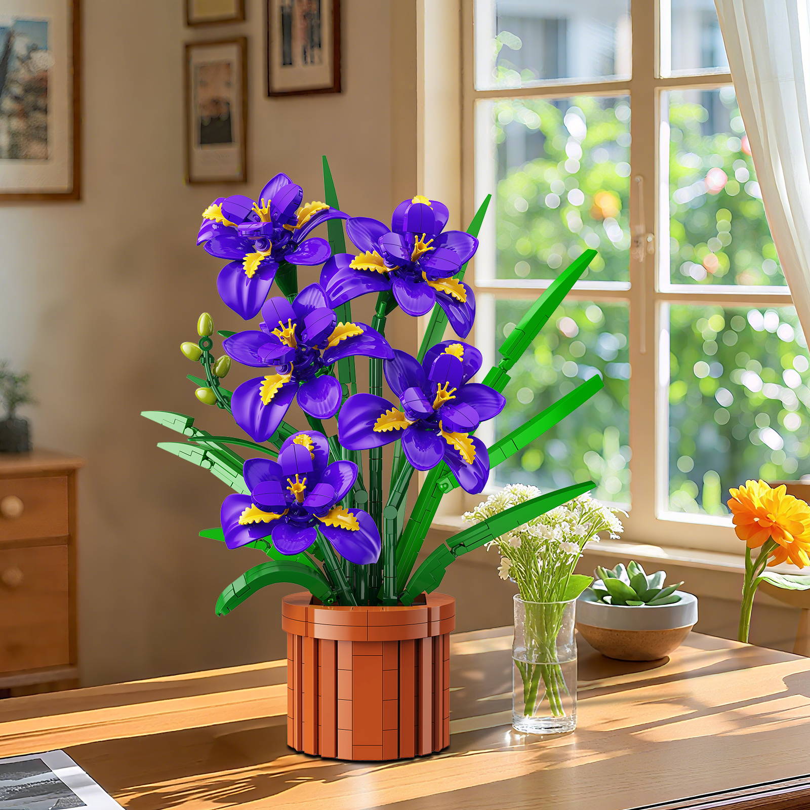 CUBIMANA Flowers Botanicals Iris Building Set - Artificial Purple